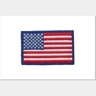 Embroidery American Flag Sticker Posters and Art